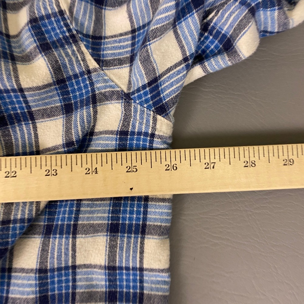 Cabelas Flannel Shirt Men's Size XLT Blue White Plaid Long Sleeve Button Down - Picture 8 of 10